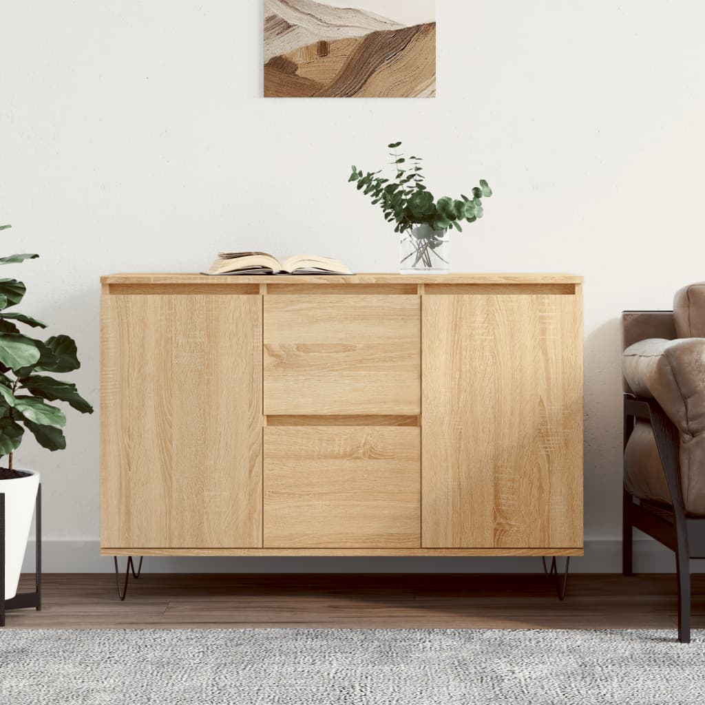 Dressoir 101,5x35x70 cm bewerkt hout sonoma eikenkleurig is nu te koop bij PeponiXL, paradijselijk wonen!
