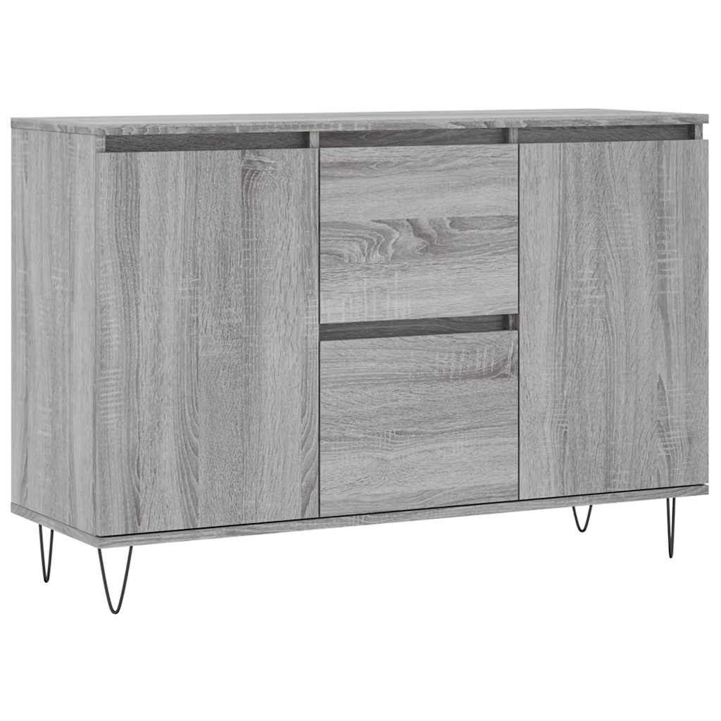 Dressoir 101,5x35x70 cm bewerkt hout grijs sonoma eikenkleurig is nu te koop bij PeponiXL, paradijselijk wonen!