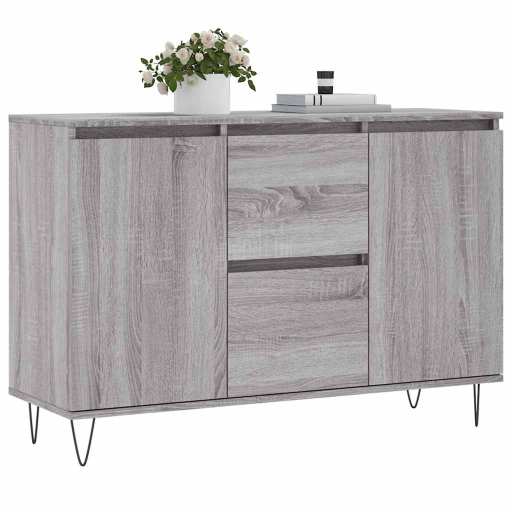 Dressoir 101,5x35x70 cm bewerkt hout grijs sonoma eikenkleurig is nu te koop bij PeponiXL, paradijselijk wonen!