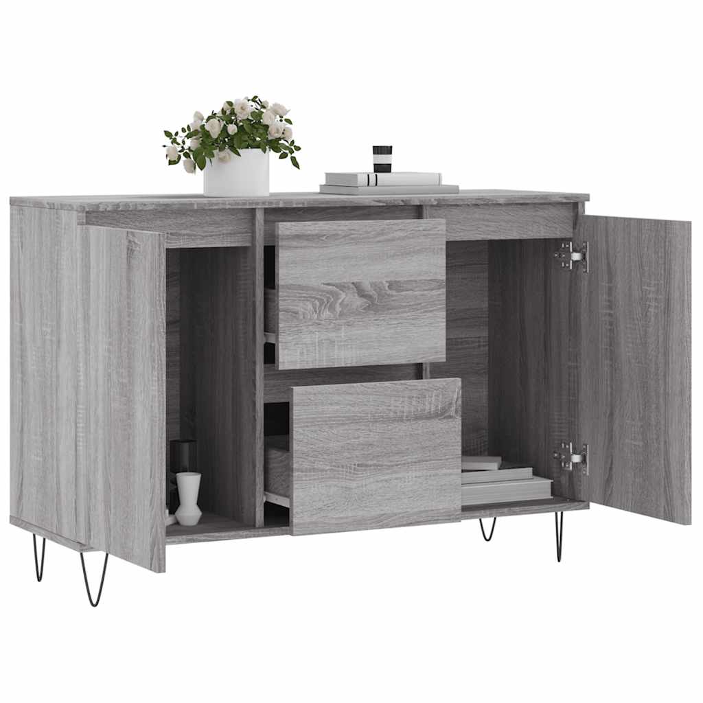 Dressoir 101,5x35x70 cm bewerkt hout grijs sonoma eikenkleurig is nu te koop bij PeponiXL, paradijselijk wonen!