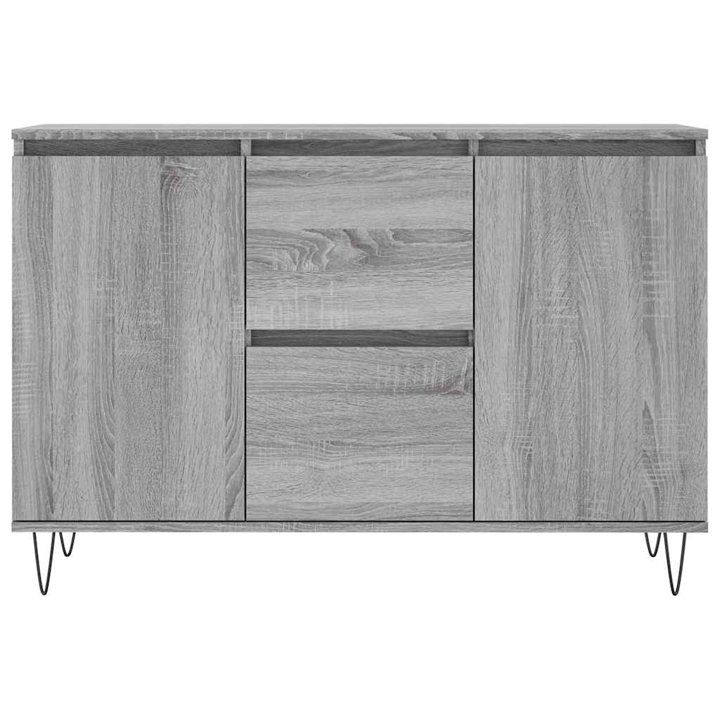 Dressoir 101,5x35x70 cm bewerkt hout grijs sonoma eikenkleurig is nu te koop bij PeponiXL, paradijselijk wonen!