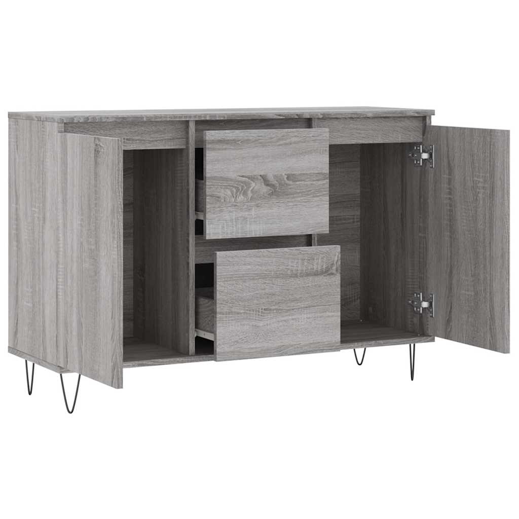 Dressoir 101,5x35x70 cm bewerkt hout grijs sonoma eikenkleurig is nu te koop bij PeponiXL, paradijselijk wonen!