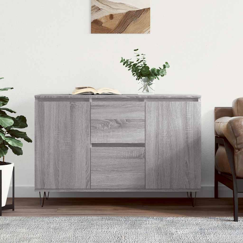 Dressoir 101,5x35x70 cm bewerkt hout grijs sonoma eikenkleurig is nu te koop bij PeponiXL, paradijselijk wonen!