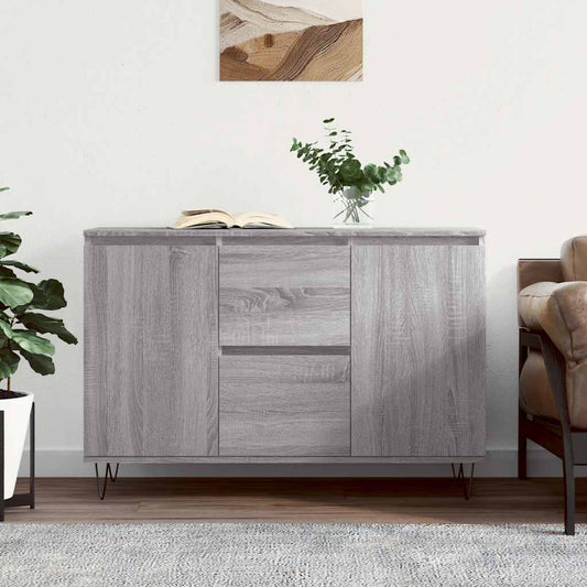 Dressoir 101,5x35x70 cm bewerkt hout grijs sonoma eikenkleurig is nu te koop bij PeponiXL, paradijselijk wonen!