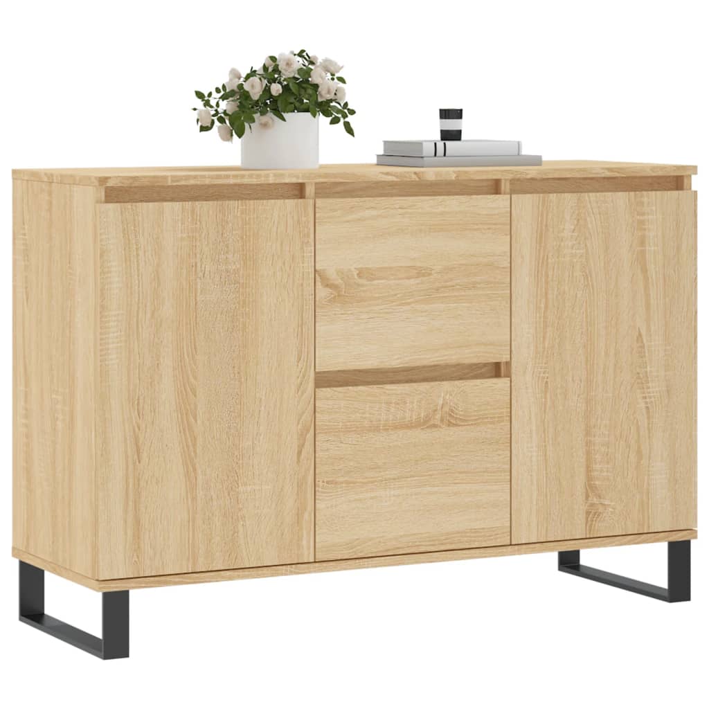 Dressoir 101,5x35x70 cm bewerkt hout sonoma eikenkleurig is nu te koop bij PeponiXL, paradijselijk wonen!