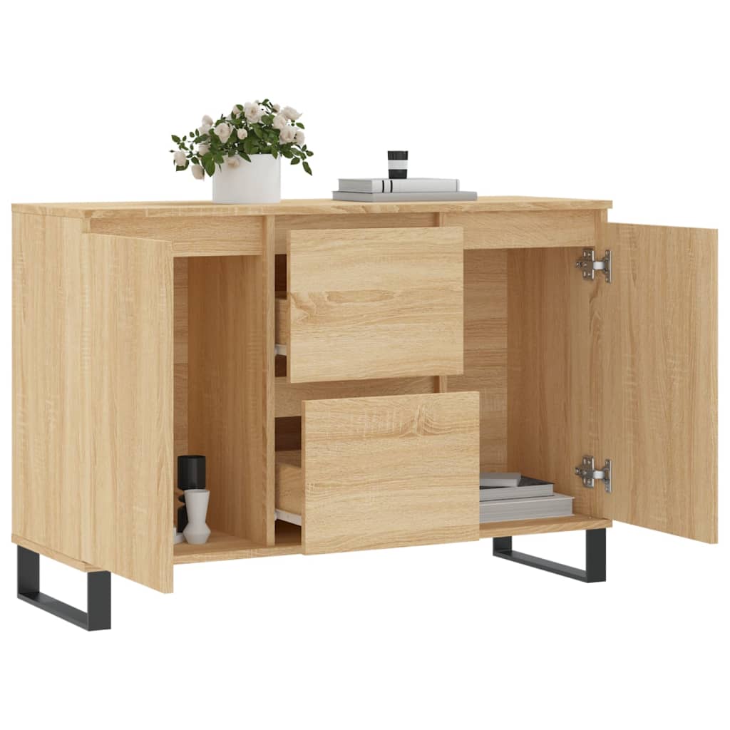 Dressoir 101,5x35x70 cm bewerkt hout sonoma eikenkleurig is nu te koop bij PeponiXL, paradijselijk wonen!