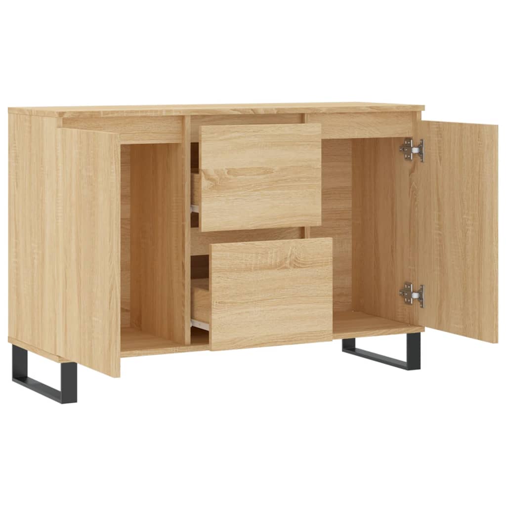 Dressoir 101,5x35x70 cm bewerkt hout sonoma eikenkleurig is nu te koop bij PeponiXL, paradijselijk wonen!
