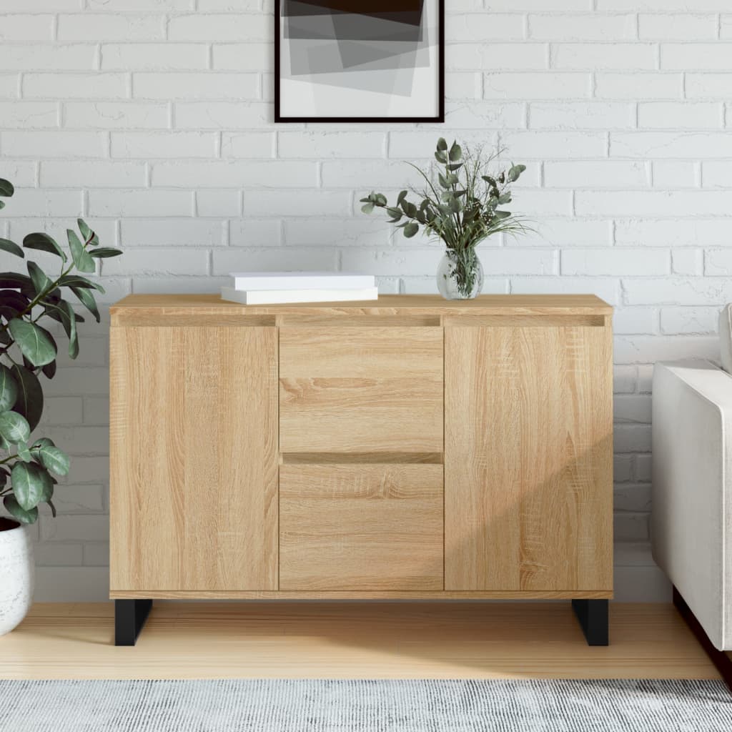 Dressoir 101,5x35x70 cm bewerkt hout sonoma eikenkleurig is nu te koop bij PeponiXL, paradijselijk wonen!