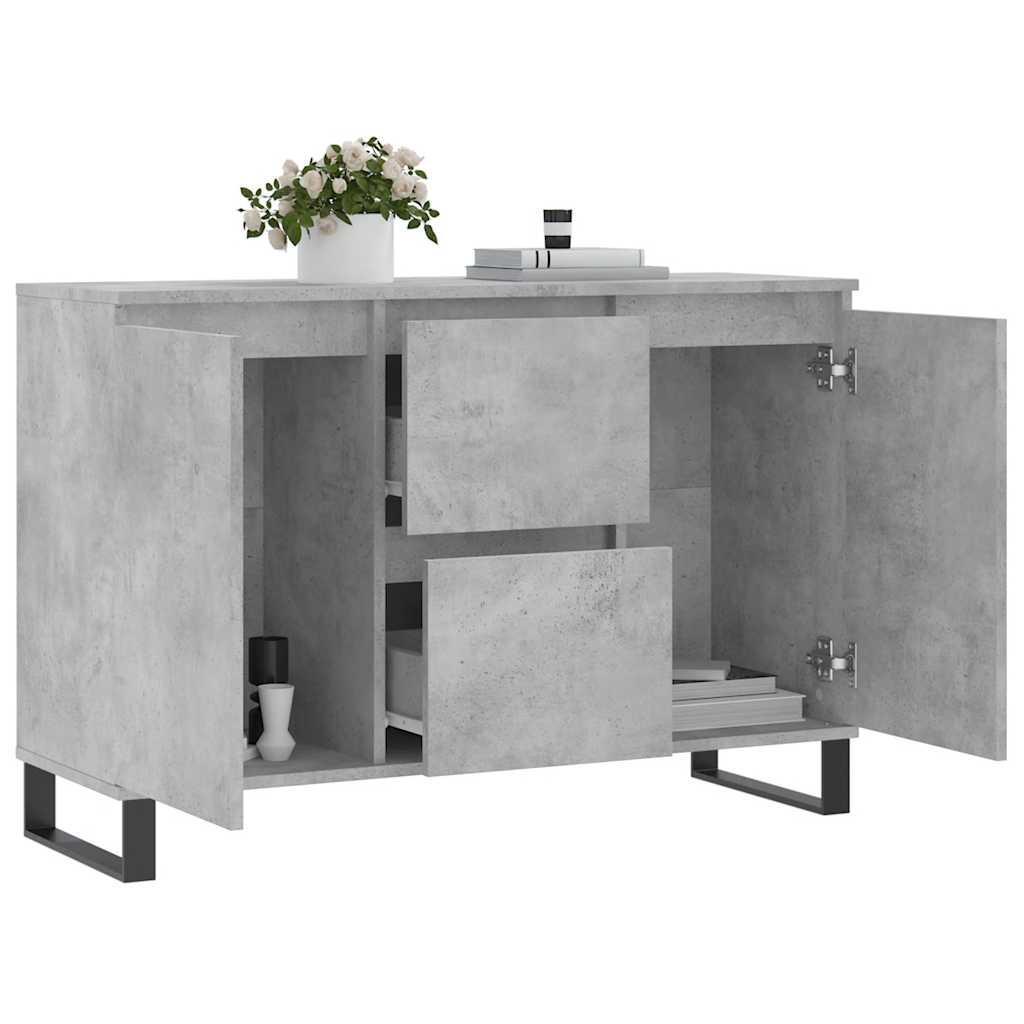Dressoir 101,5x35x70 cm bewerkt hout betongrijs is nu te koop bij PeponiXL, paradijselijk wonen!