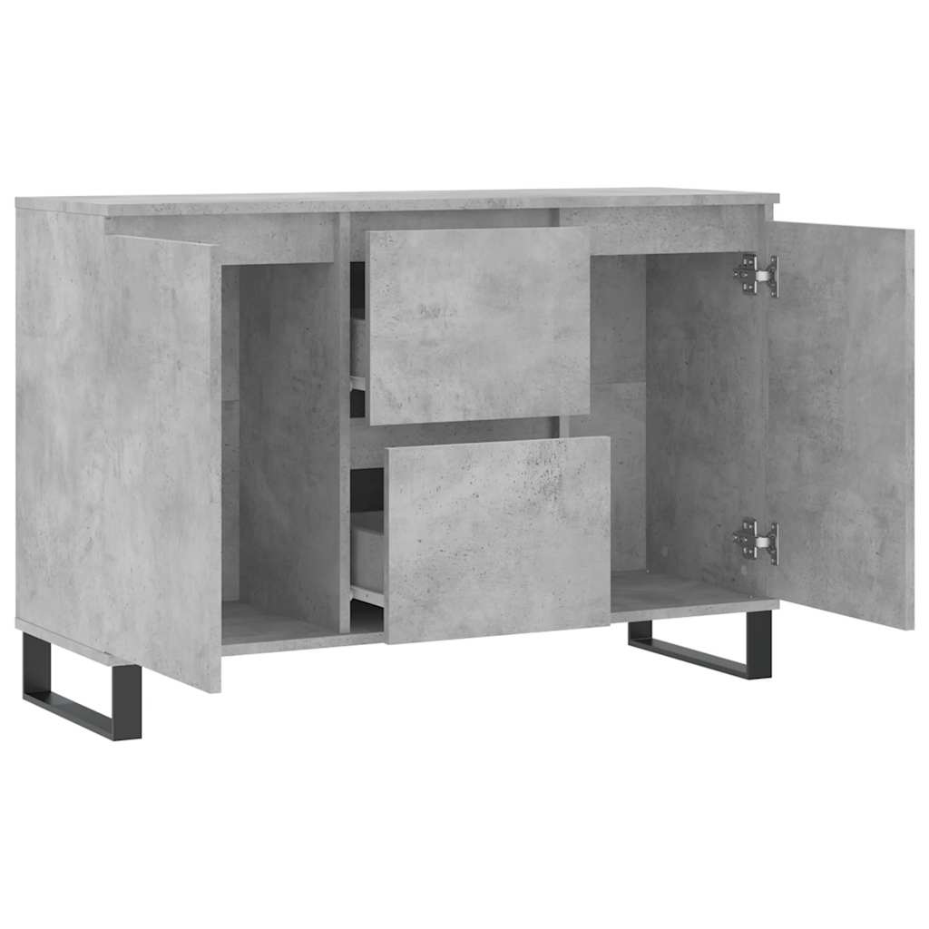 Dressoir 101,5x35x70 cm bewerkt hout betongrijs is nu te koop bij PeponiXL, paradijselijk wonen!