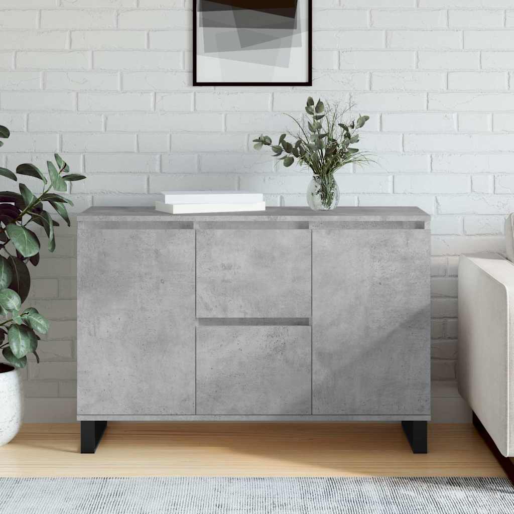 Dressoir 101,5x35x70 cm bewerkt hout betongrijs is nu te koop bij PeponiXL, paradijselijk wonen!