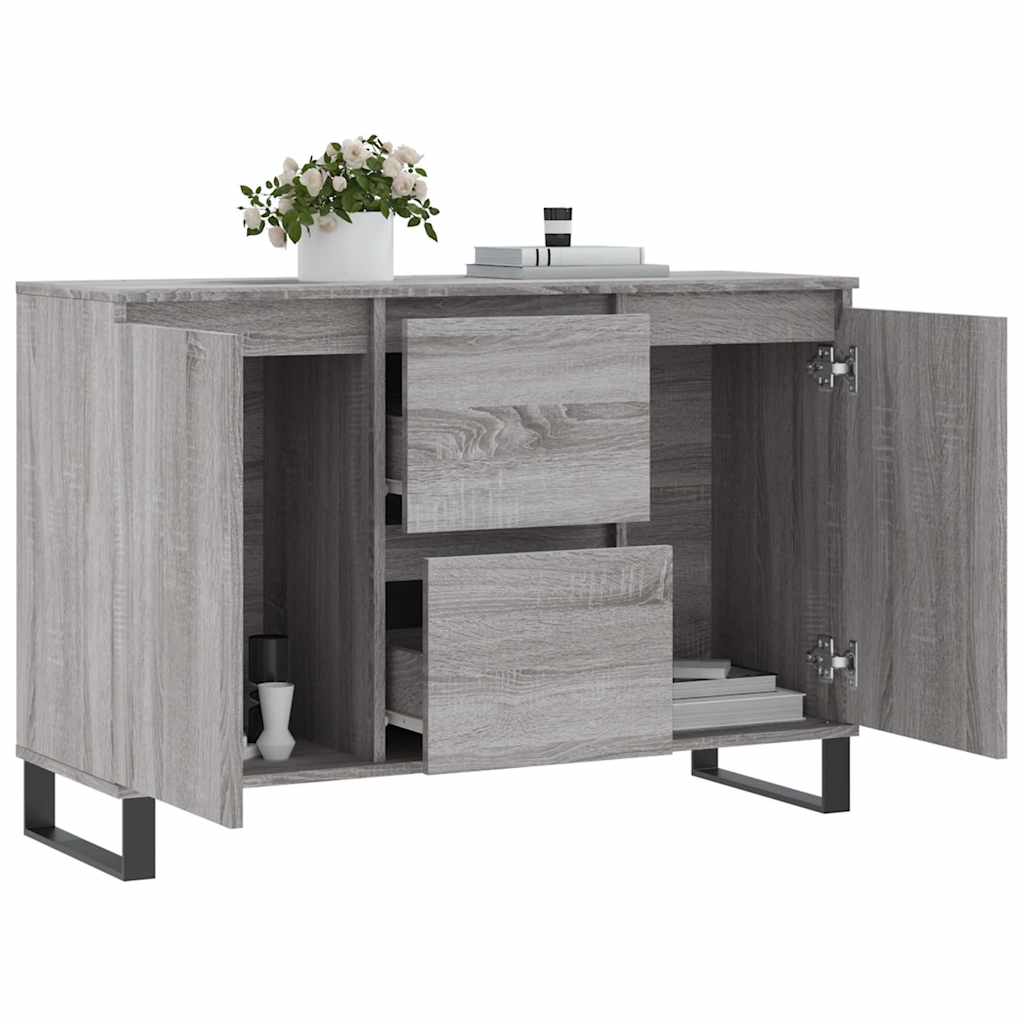Dressoir 101,5x35x70 cm bewerkt hout grijs sonoma eikenkleurig is nu te koop bij PeponiXL, paradijselijk wonen!