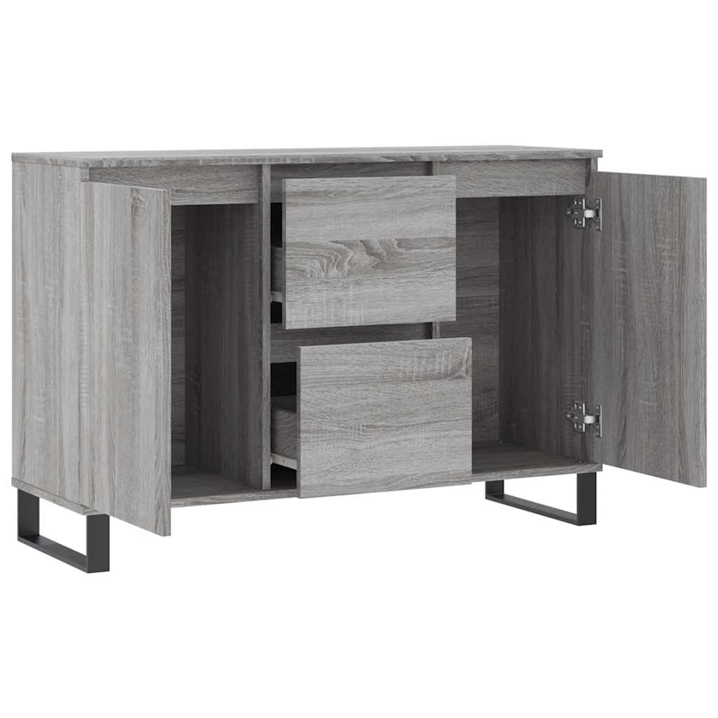 Dressoir 101,5x35x70 cm bewerkt hout grijs sonoma eikenkleurig is nu te koop bij PeponiXL, paradijselijk wonen!