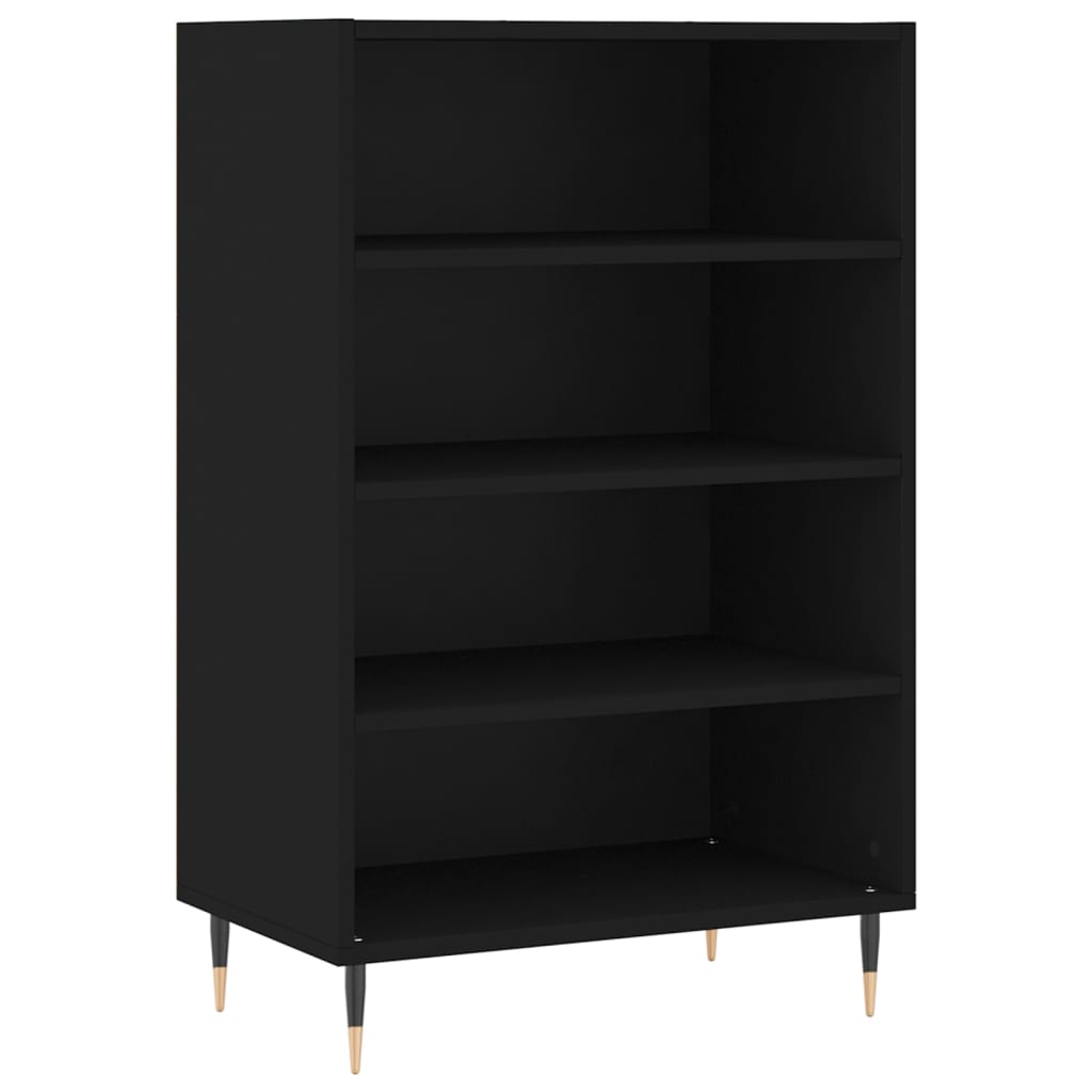 Hoge kast 57x35x90 cm bewerkt hout zwart is nu te koop bij PeponiXL, paradijselijk wonen!
