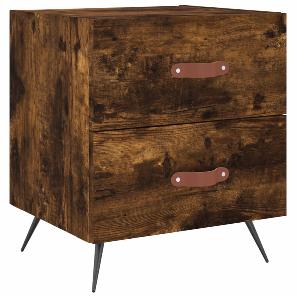 Nachtkastje 40x35x47,5 cm bewerkt hout gerookt eikenkleurig is nu te koop bij PeponiXL, paradijselijk wonen!