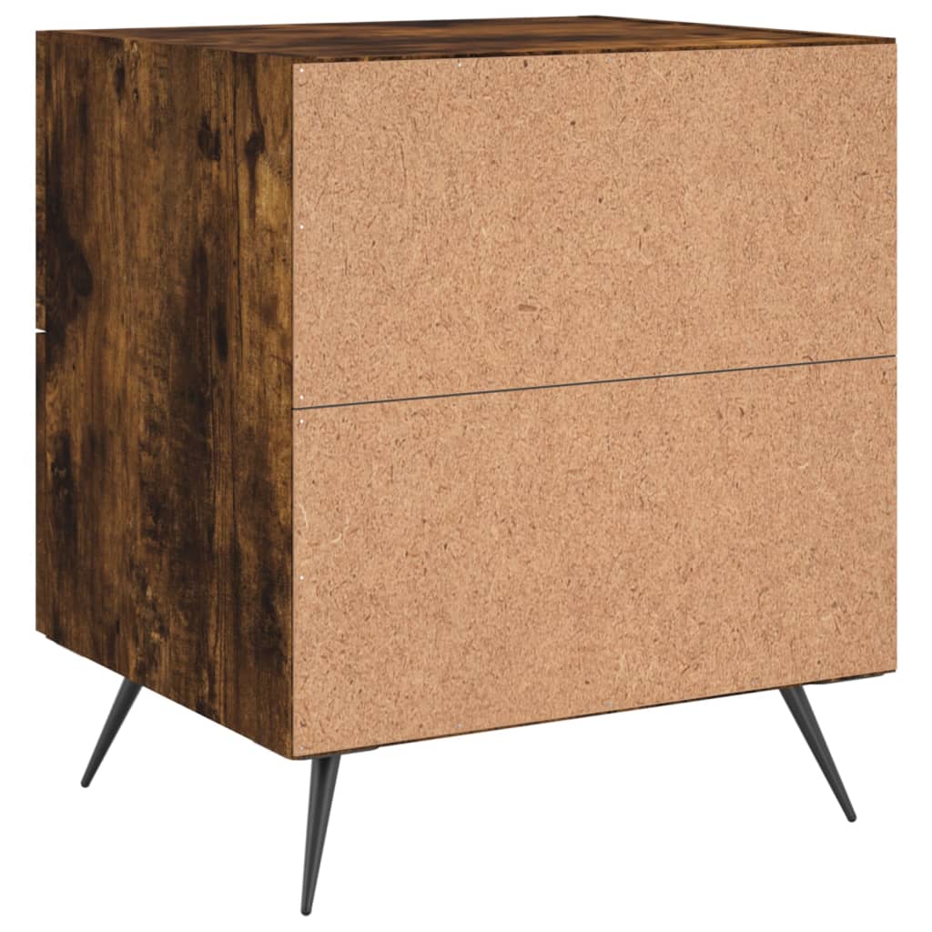Nachtkastje 40x35x47,5 cm bewerkt hout gerookt eikenkleurig is nu te koop bij PeponiXL, paradijselijk wonen!