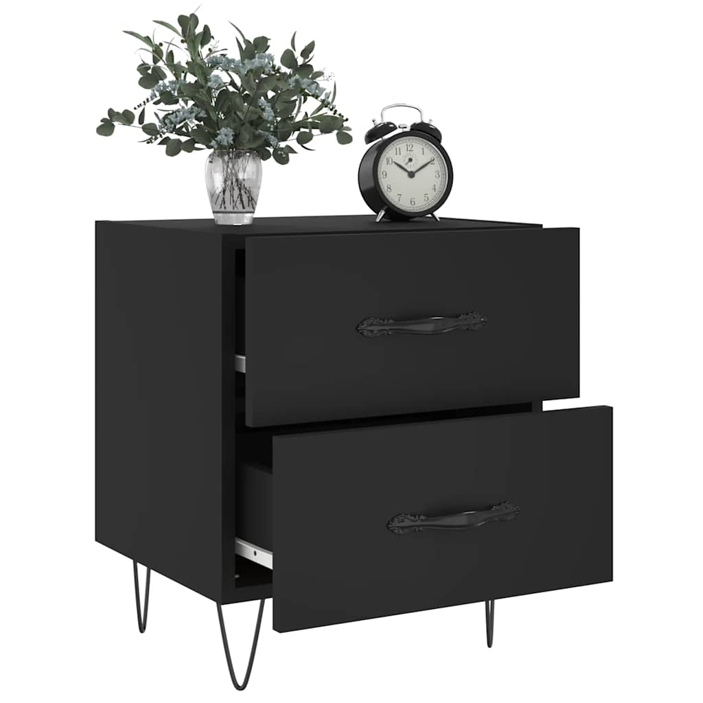 Nachtkastjes 2 st 40x35x47,5 cm bewerkt hout zwart is nu te koop bij PeponiXL, paradijselijk wonen!