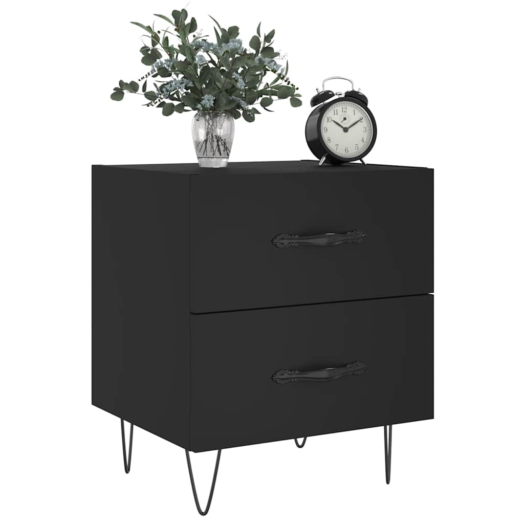 Nachtkastjes 2 st 40x35x47,5 cm bewerkt hout zwart is nu te koop bij PeponiXL, paradijselijk wonen!