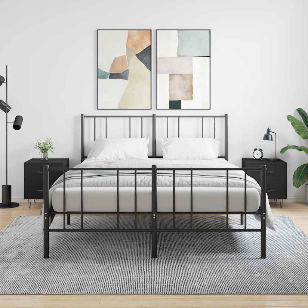 Nachtkastjes 2 st 40x35x47,5 cm bewerkt hout zwart is nu te koop bij PeponiXL, paradijselijk wonen!