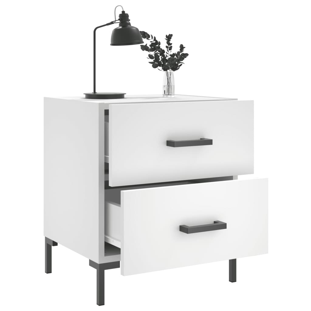 Nachtkastjes 2 st 40x35x47,5 cm bewerkt hout wit is nu te koop bij PeponiXL, paradijselijk wonen!