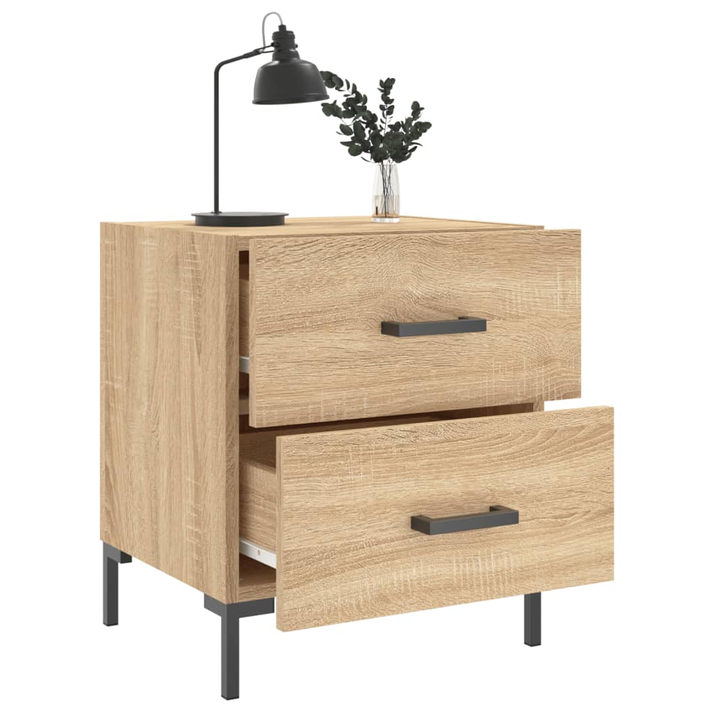 Nachtkastjes 2 st 40x35x47,5 cm bewerkt hout sonoma eikenkleur is nu te koop bij PeponiXL, paradijselijk wonen!