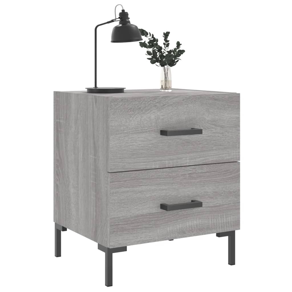 Nachtkastjes 2 st 40x35x47,5 cm bewerkt hout grijs sonoma eiken is nu te koop bij PeponiXL, paradijselijk wonen!