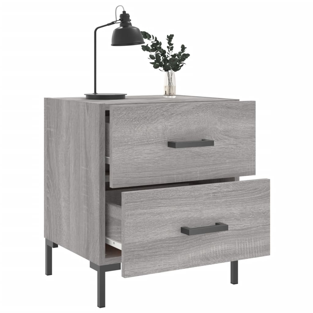 Nachtkastjes 2 st 40x35x47,5 cm bewerkt hout grijs sonoma eiken is nu te koop bij PeponiXL, paradijselijk wonen!