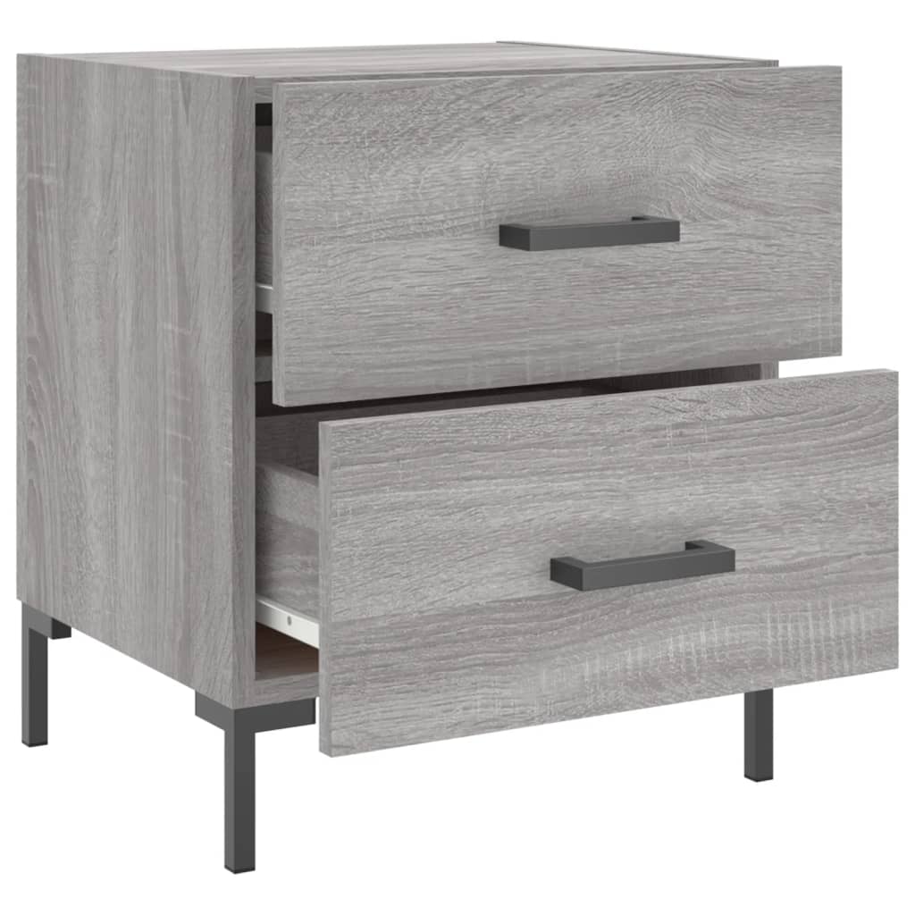 Nachtkastjes 2 st 40x35x47,5 cm bewerkt hout grijs sonoma eiken is nu te koop bij PeponiXL, paradijselijk wonen!