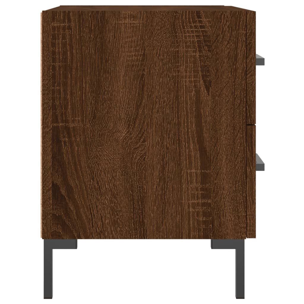 Nachtkastjes 2 st 40x35x47,5 cm bewerkt hout bruin eikenkleur is nu te koop bij PeponiXL, paradijselijk wonen!
