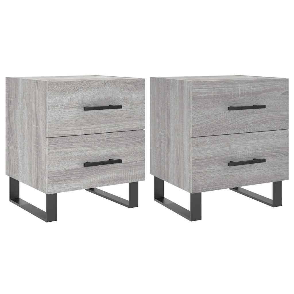Nachtkastjes 2 st 40x35x47,5 cm bewerkt hout grijs sonoma eiken is nu te koop bij PeponiXL, paradijselijk wonen!