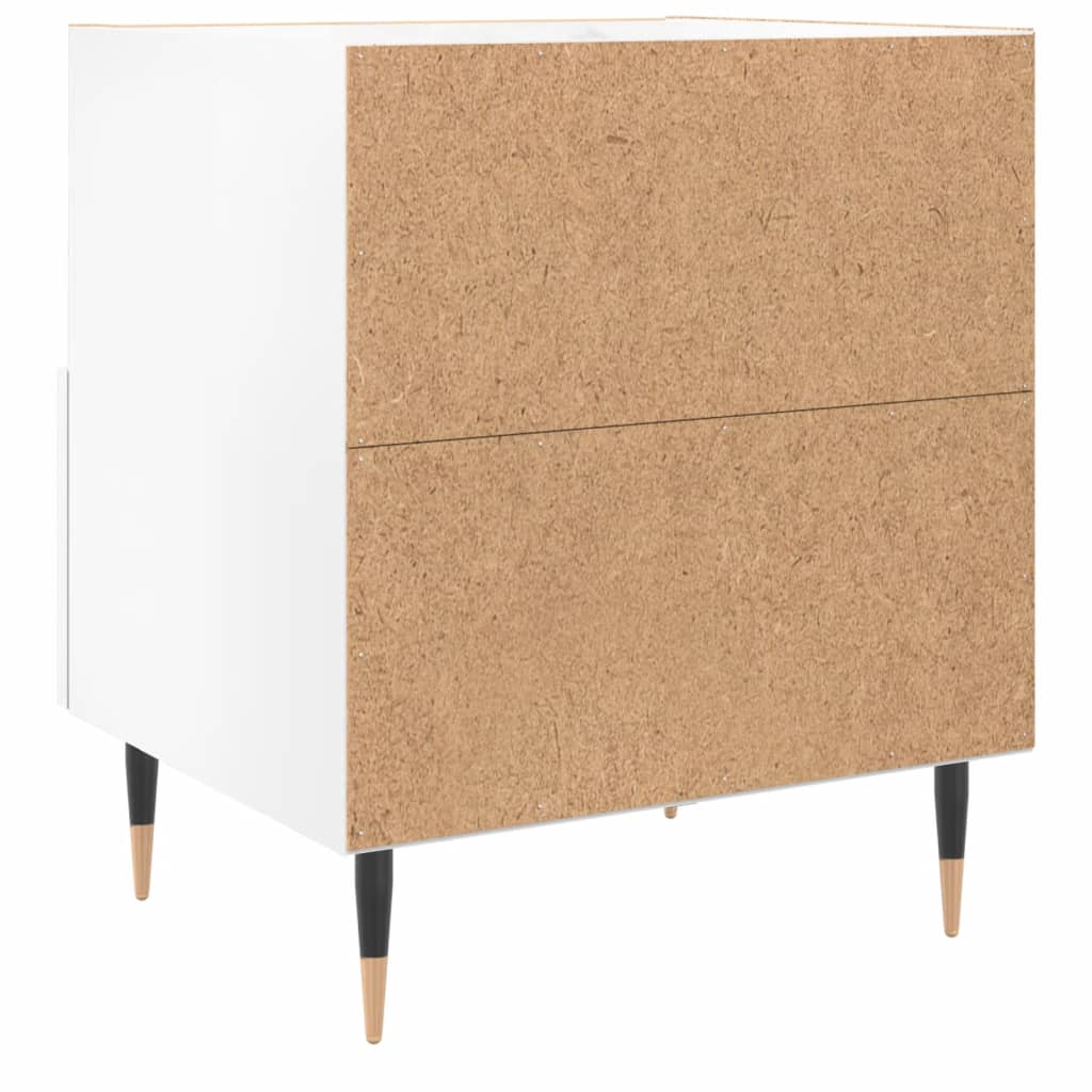 Nachtkastje 40x35x47,5 cm bewerkt hout hoogglans wit is nu te koop bij PeponiXL, paradijselijk wonen!