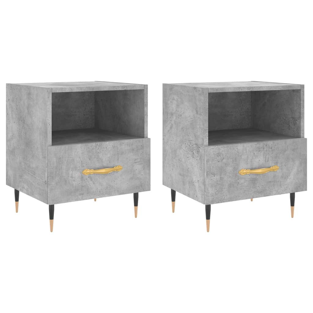 Nachtkastjes 2 st 40x35x47,5 cm bewerkt hout betongrijs is nu te koop bij PeponiXL, paradijselijk wonen!