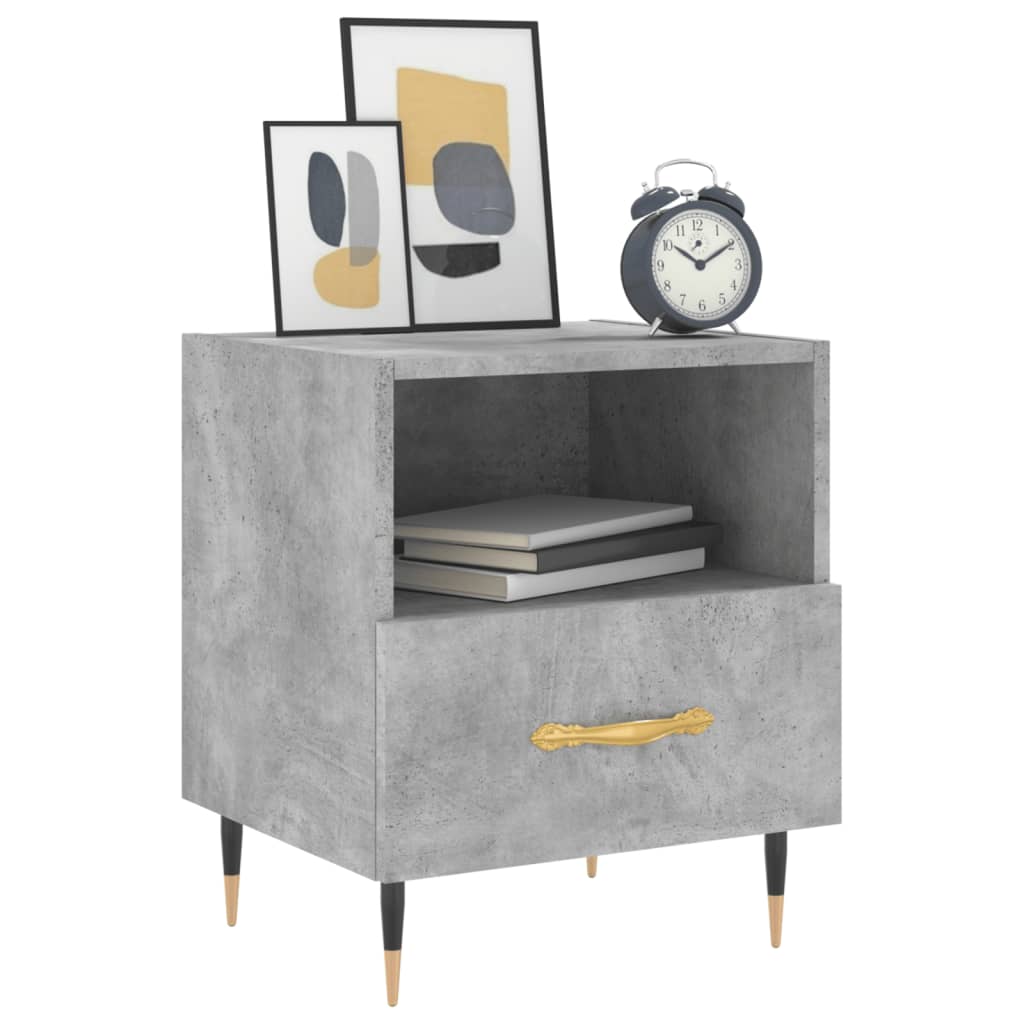 Nachtkastjes 2 st 40x35x47,5 cm bewerkt hout betongrijs is nu te koop bij PeponiXL, paradijselijk wonen!