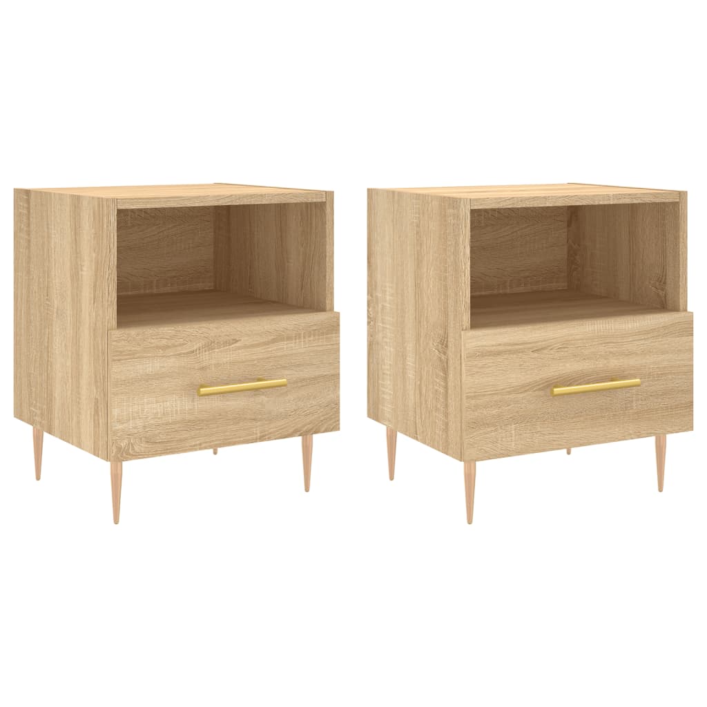 Nachtkastjes 2 st 40x35x47,5 cm bewerkt hout sonoma eikenkleur is nu te koop bij PeponiXL, paradijselijk wonen!