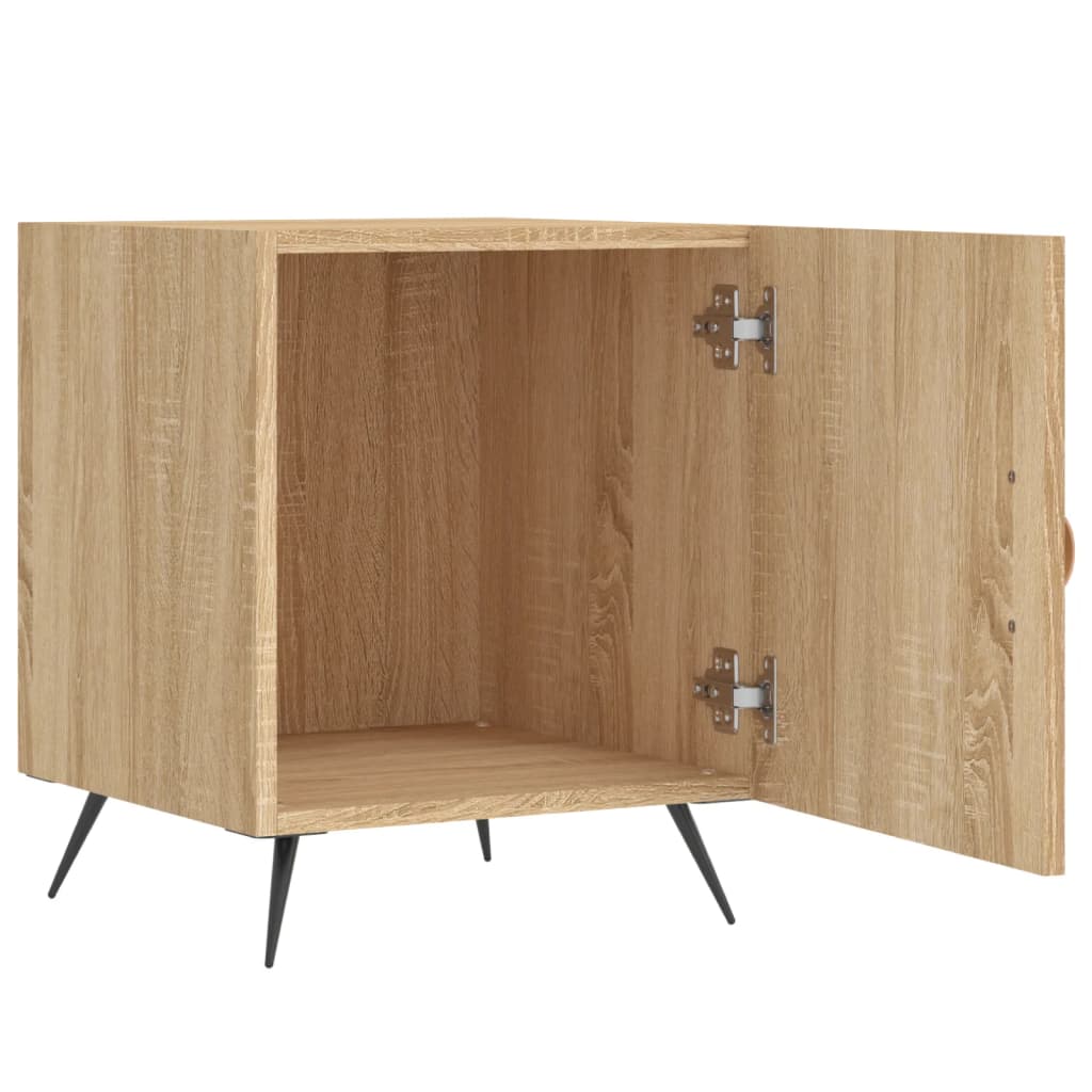 Nachtkastje 40x40x50 cm bewerkt hout sonoma eikenkleurig is nu te koop bij PeponiXL, paradijselijk wonen!