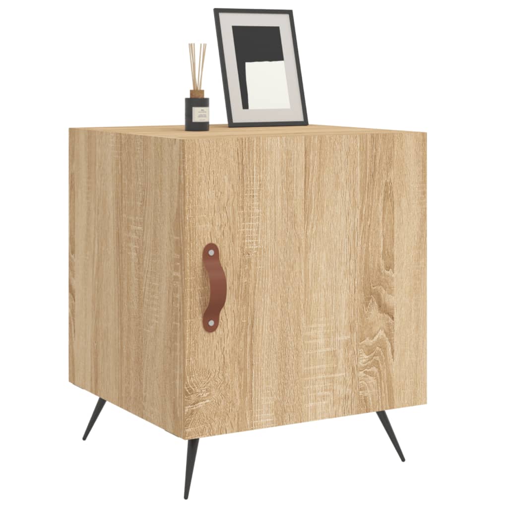 Nachtkastje 40x40x50 cm bewerkt hout sonoma eikenkleurig is nu te koop bij PeponiXL, paradijselijk wonen!