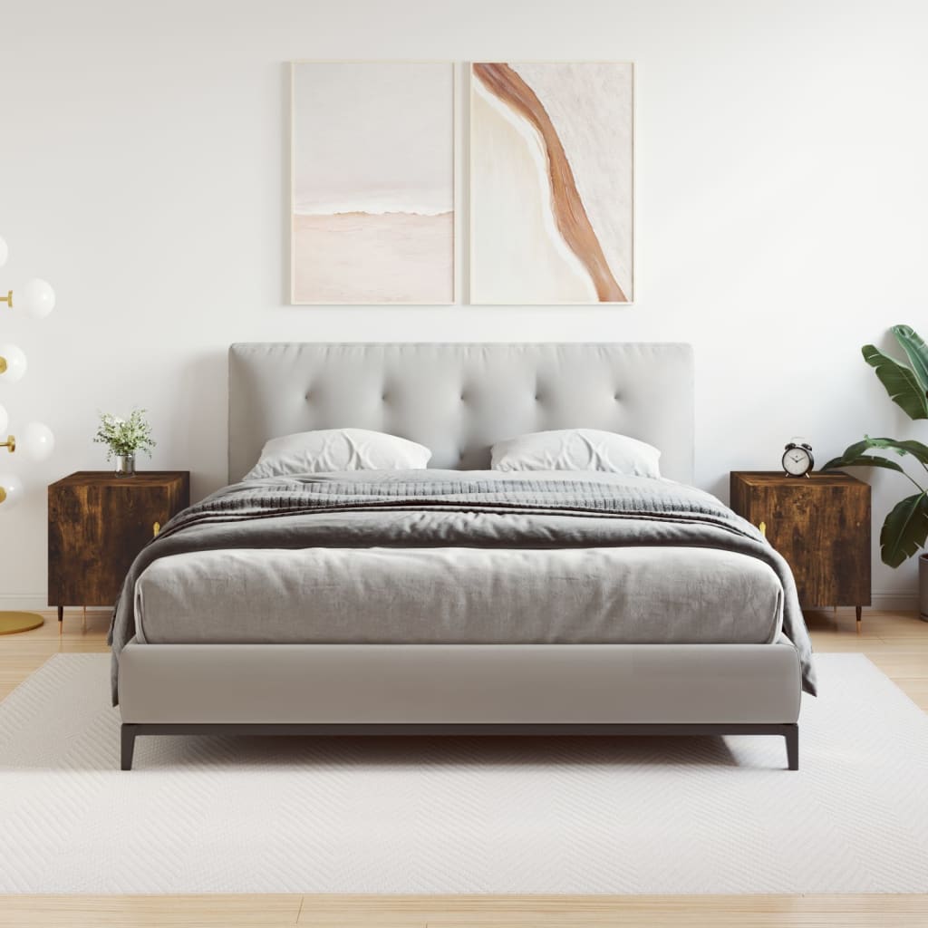 Nachtkastjes 2 st 40x40x50 cm bewerkt hout gerookt eikenkleurig is nu te koop bij PeponiXL, paradijselijk wonen!