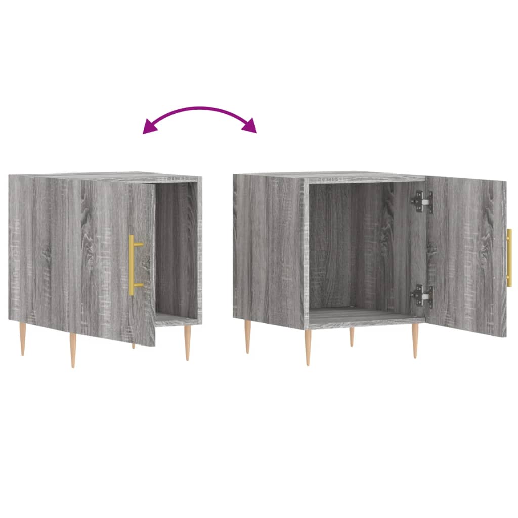 Nachtkastje 40x40x50 cm bewerkt hout grijs sonoma eikenkleurig is nu te koop bij PeponiXL, paradijselijk wonen!