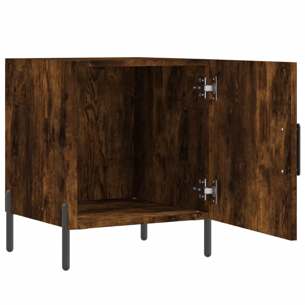 Nachtkastjes 2 st 40x40x50 cm bewerkt hout gerookt eikenkleurig is nu te koop bij PeponiXL, paradijselijk wonen!