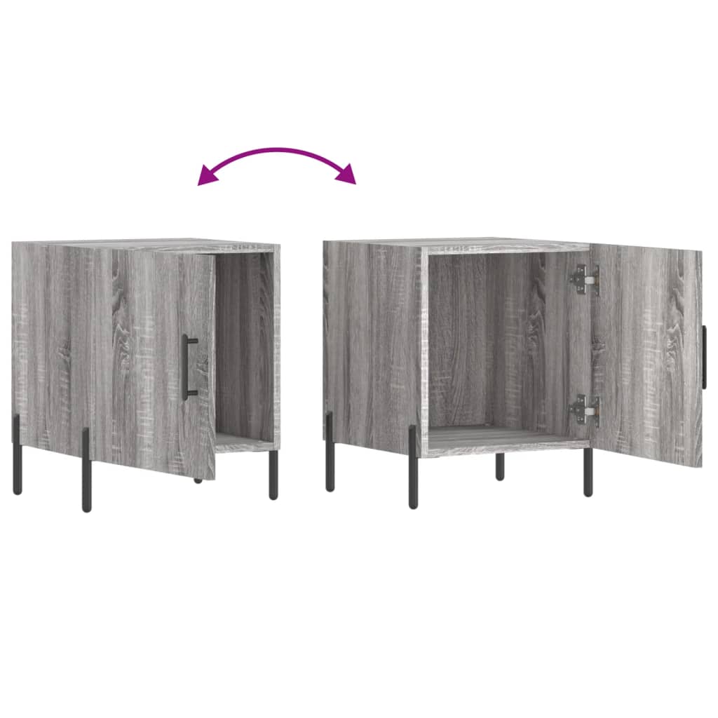 Nachtkastje 40x40x50 cm bewerkt hout grijs sonoma eikenkleurig is nu te koop bij PeponiXL, paradijselijk wonen!