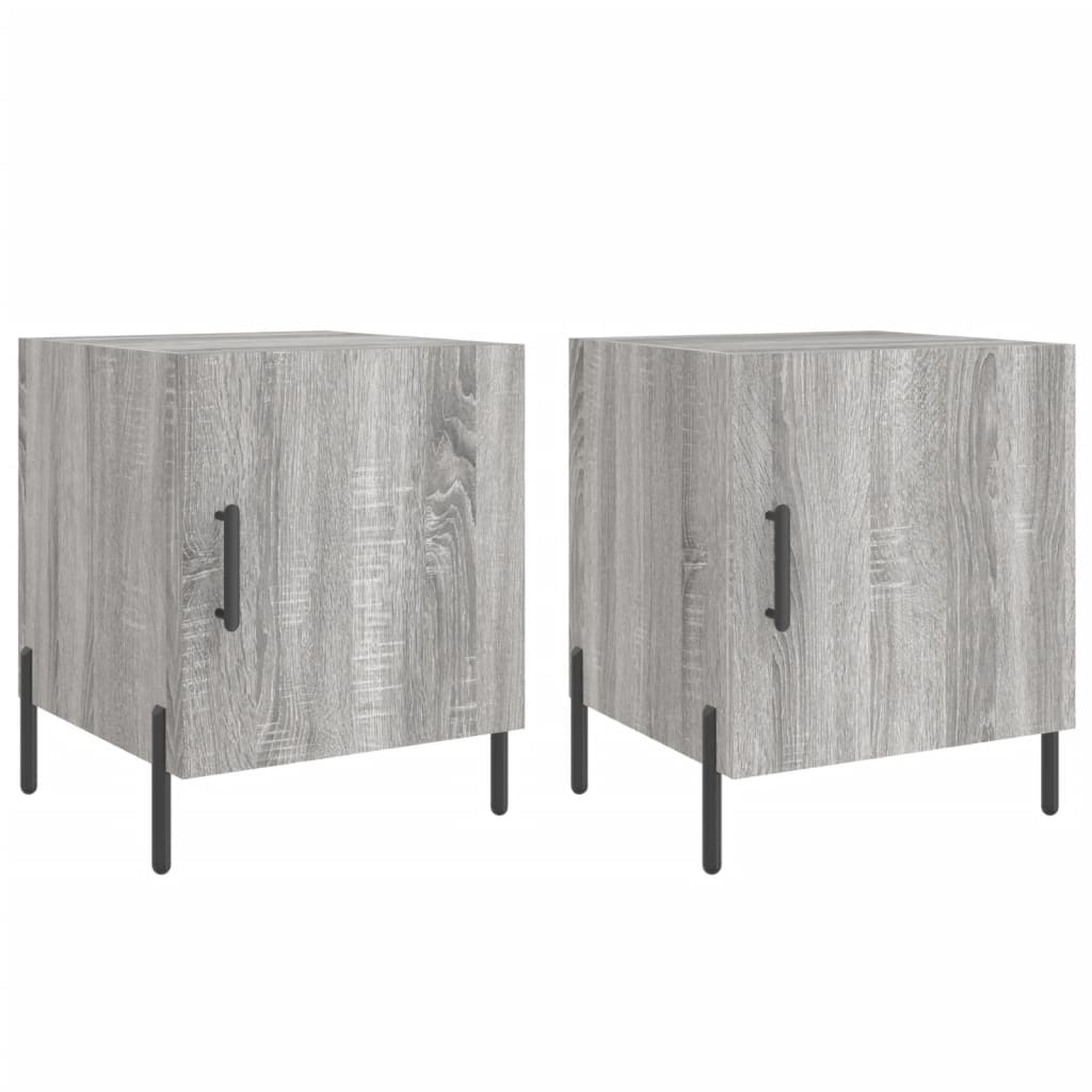 Nachtkastjes 2 st 40x40x50 cm bewerkt hout grijs sonoma eiken is nu te koop bij PeponiXL, paradijselijk wonen!