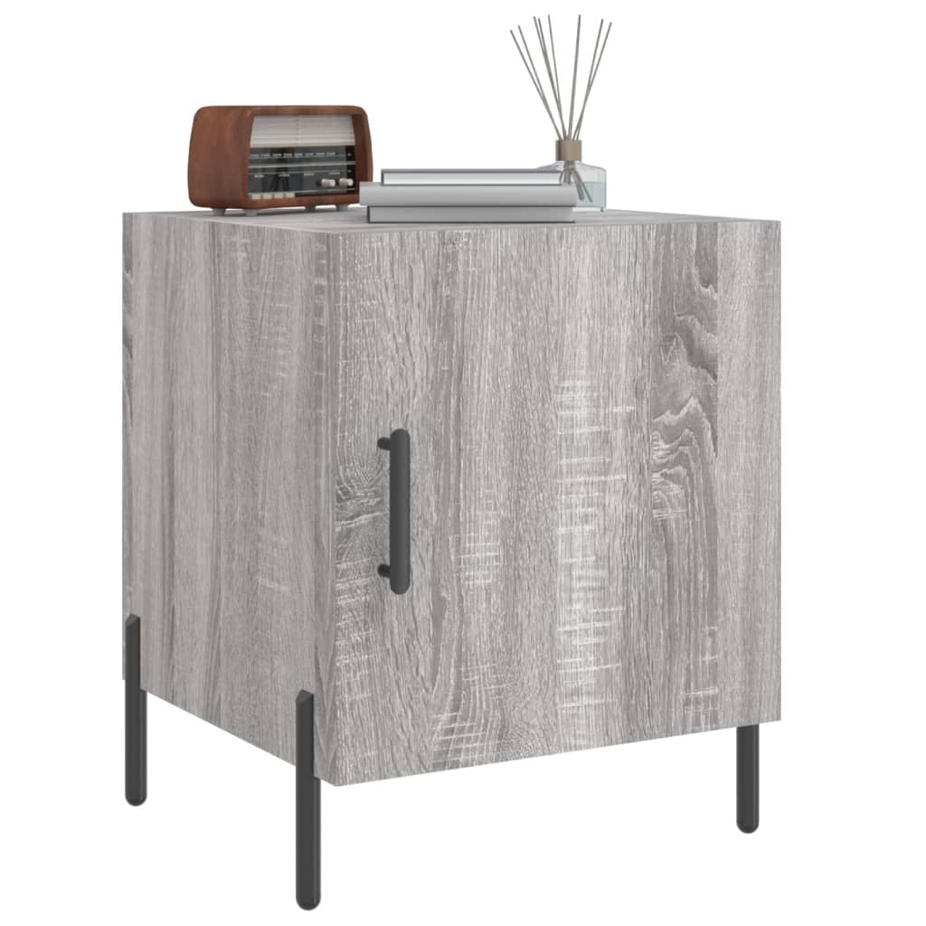 Nachtkastjes 2 st 40x40x50 cm bewerkt hout grijs sonoma eiken is nu te koop bij PeponiXL, paradijselijk wonen!