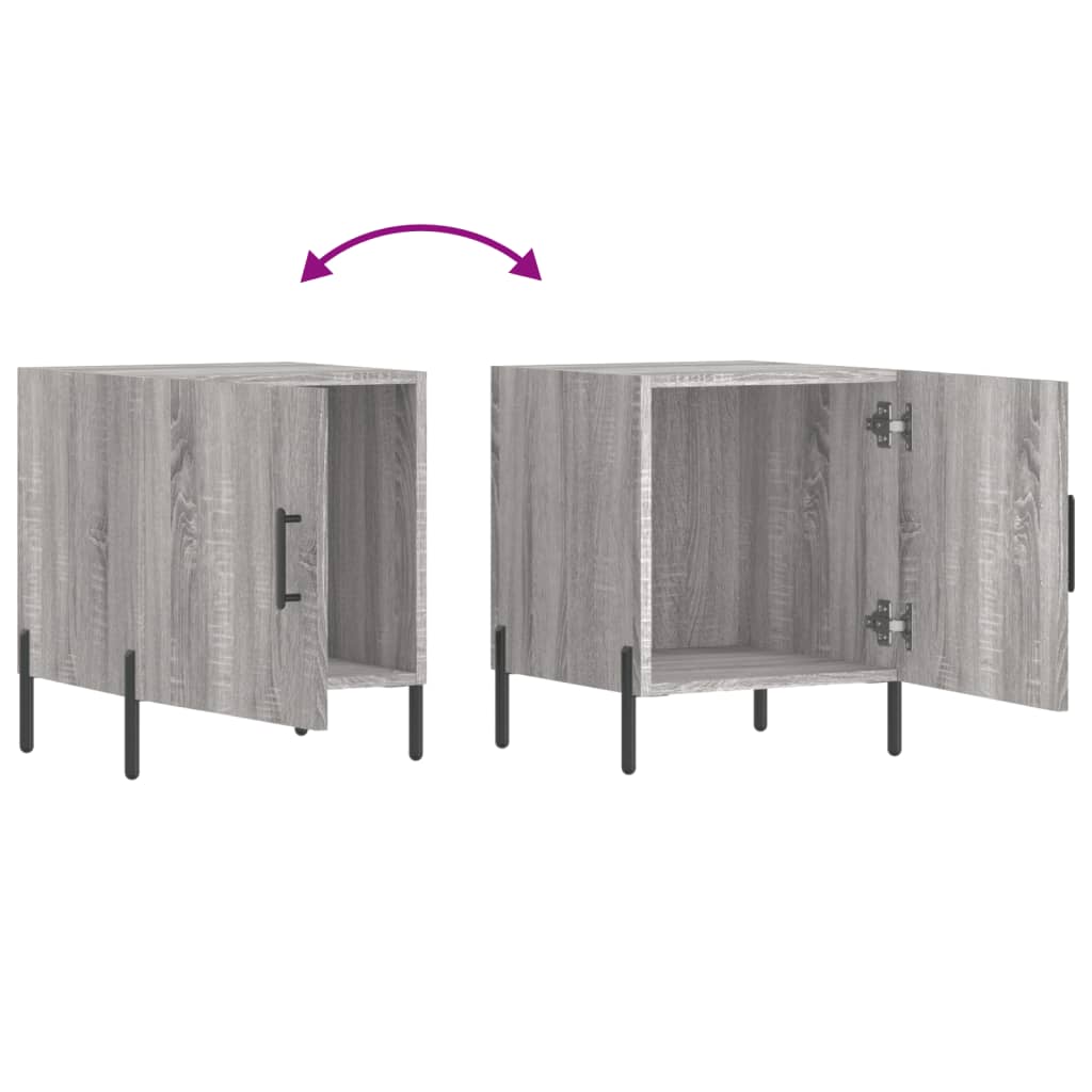 Nachtkastjes 2 st 40x40x50 cm bewerkt hout grijs sonoma eiken is nu te koop bij PeponiXL, paradijselijk wonen!
