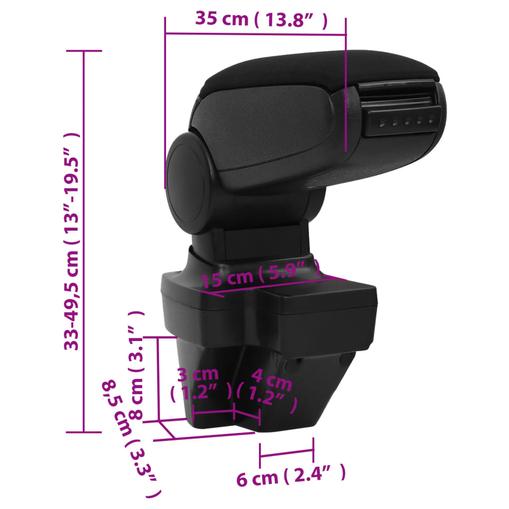 Armsteun 15x35x(33-49,5) cm ABS zwart is nu te koop bij PeponiXL, paradijselijk wonen!