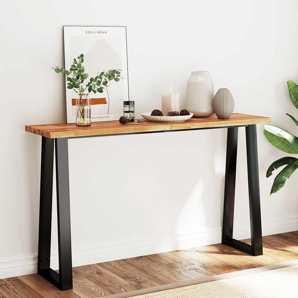 Wandtafel met natuurlijke rand 140x40x80 cm massief acaciahout is nu te koop bij PeponiXL, paradijselijk wonen!