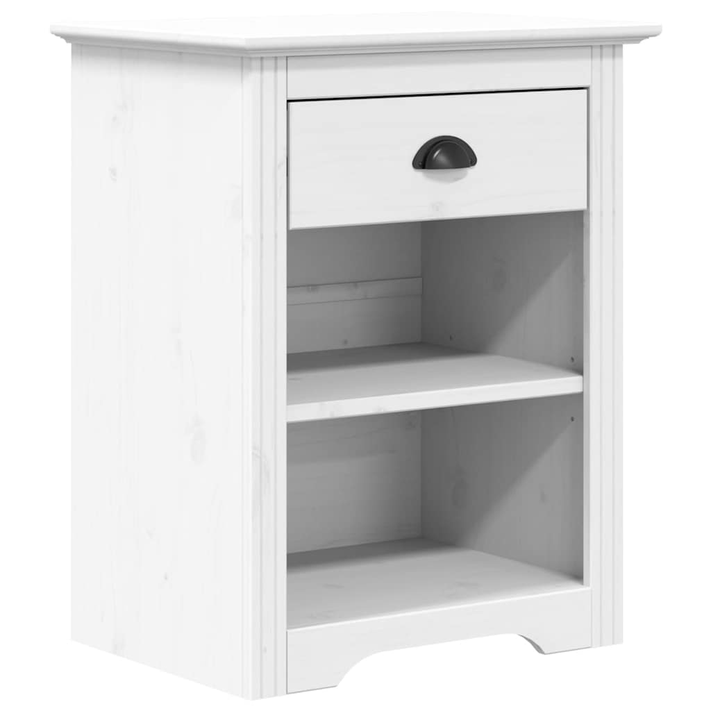 Nachtkastje BODO 53x38,5x67 cm massief grenenhout wit is nu te koop bij PeponiXL, paradijselijk wonen!