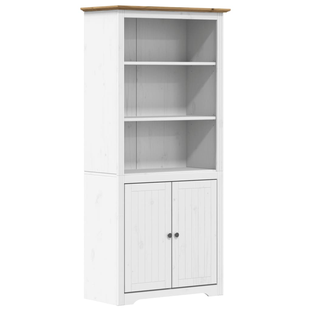 Boekenkast BODO 82x40x173 cm massief grenenhout wit en bruin is nu te koop bij PeponiXL, paradijselijk wonen!
