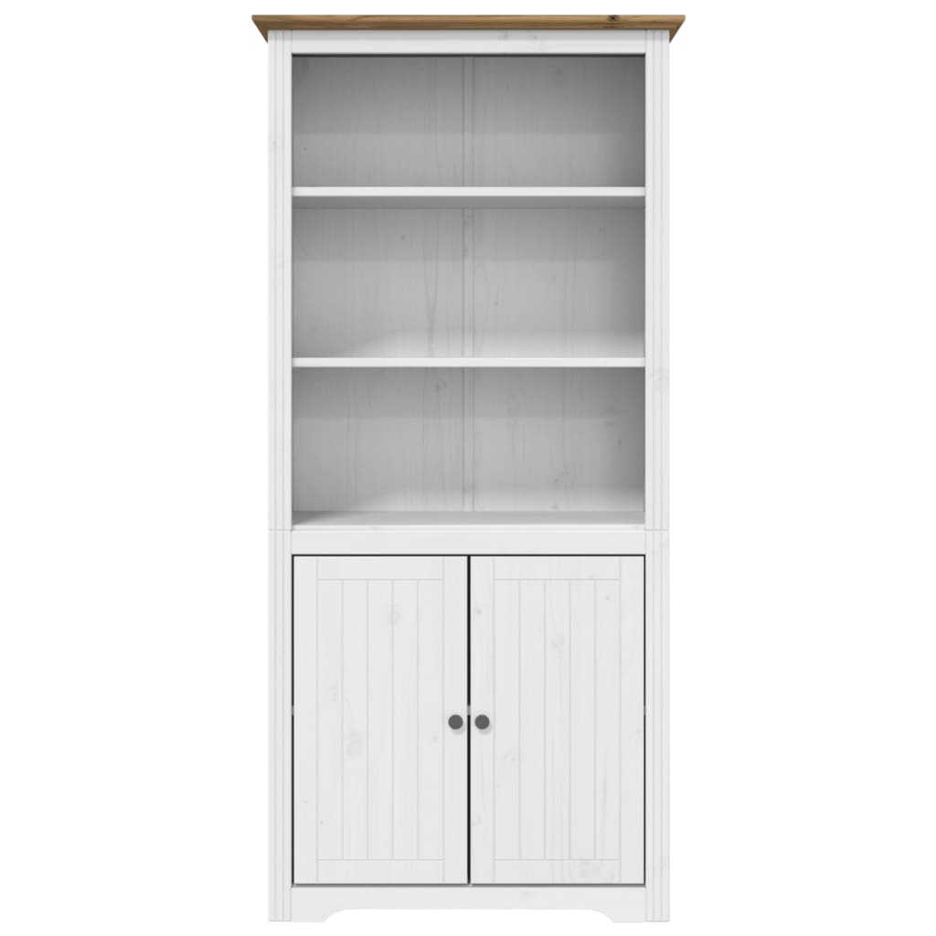 Boekenkast BODO 82x40x173 cm massief grenenhout wit en bruin is nu te koop bij PeponiXL, paradijselijk wonen!