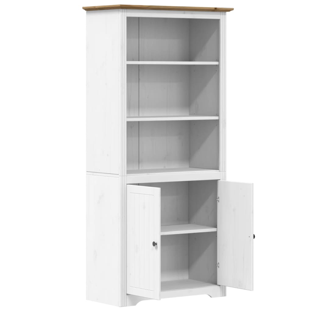 Boekenkast BODO 82x40x173 cm massief grenenhout wit en bruin is nu te koop bij PeponiXL, paradijselijk wonen!