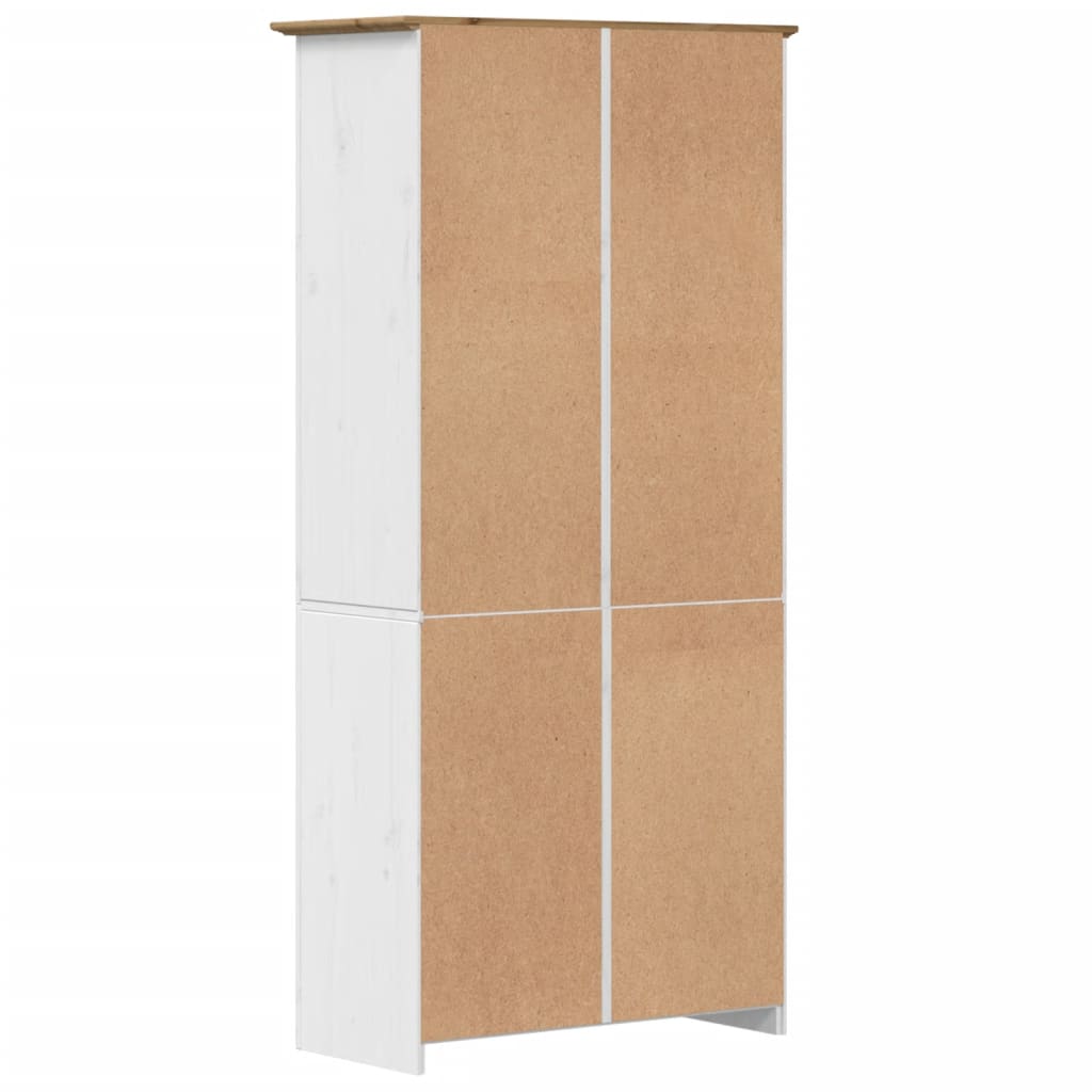 Boekenkast BODO 82x40x173 cm massief grenenhout wit en bruin is nu te koop bij PeponiXL, paradijselijk wonen!